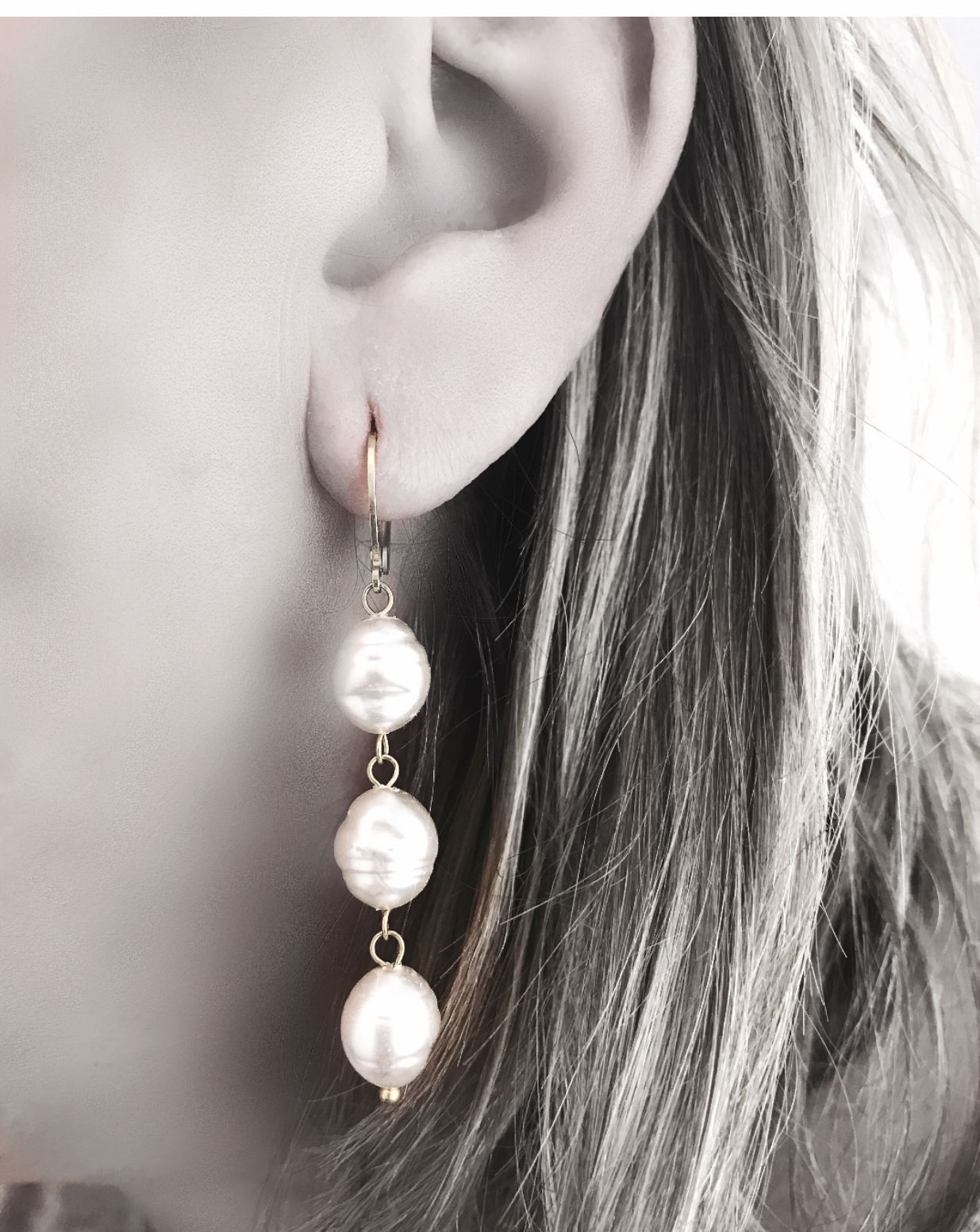 Pendiente perlas anelladas (+COLORES) - Imagen 2