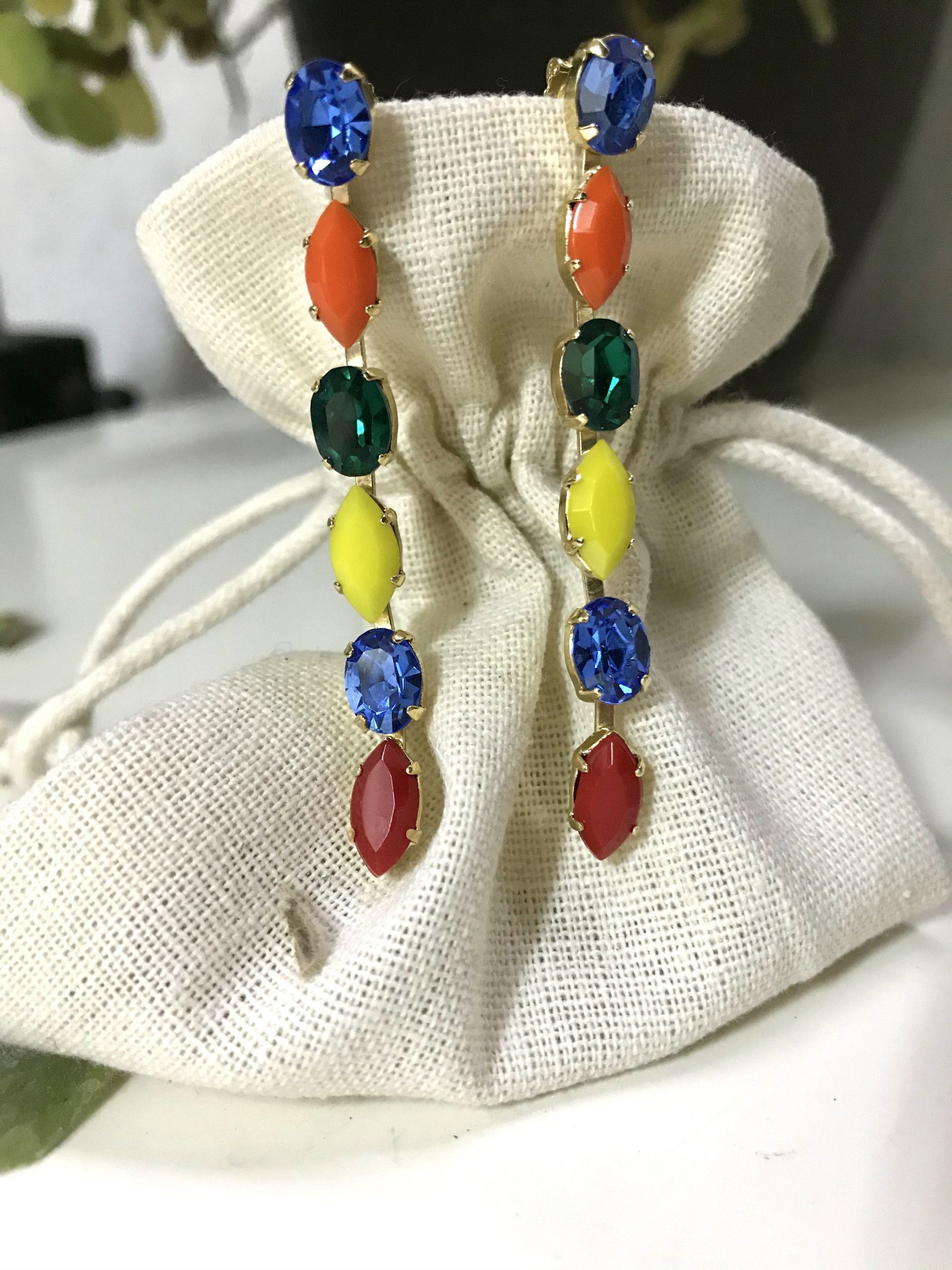 Pendientes largos fruit crystal - Imagen 2