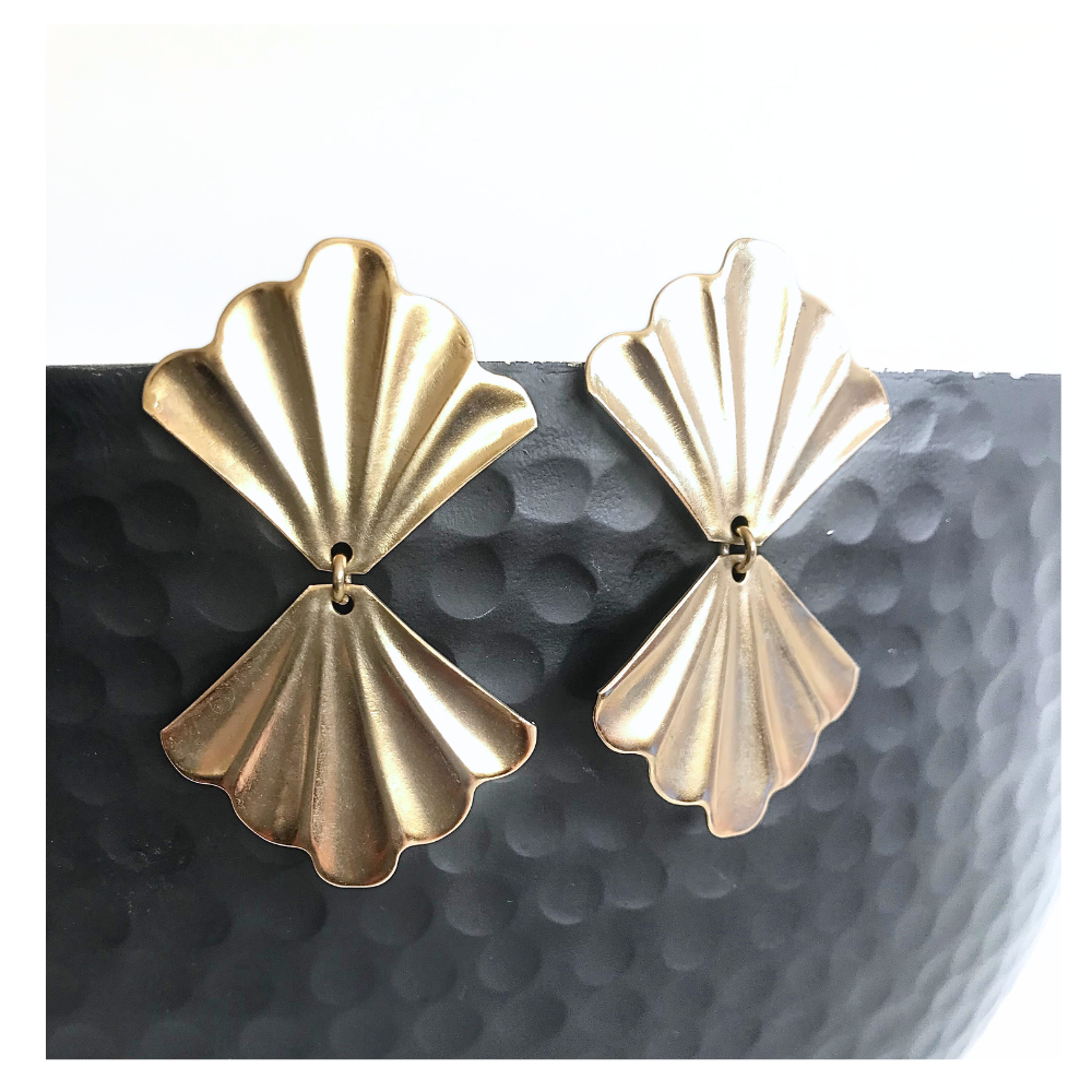 Pendientes Abanico Oro - Imagen 2