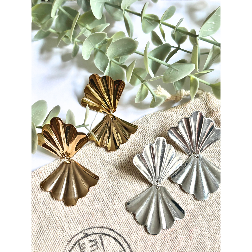 Pendientes Abanico Oro - Imagen 3