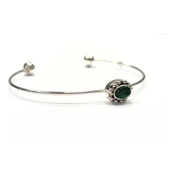 pulsera esclava con piedra esmeralda